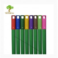 Eucalypts colorful design pvc coated wooden mop handles wood stick with Italian thread